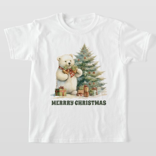 Weihnachtsbär hinzufügen T - Shirt (Ablage )