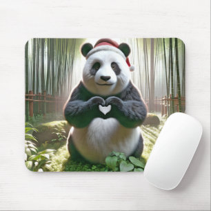 Weihnachtsbär im Bambuswald Mousepad