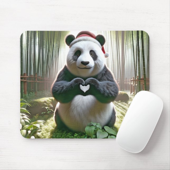 Weihnachtsbär im Bambuswald Mousepad (Mit Mouse)