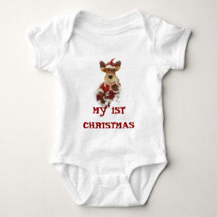 Weihnachtsbär im Schnee Baby Strampler