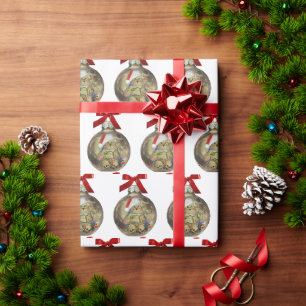 Weihnachtsbär im Zierstil Geschenkpapier