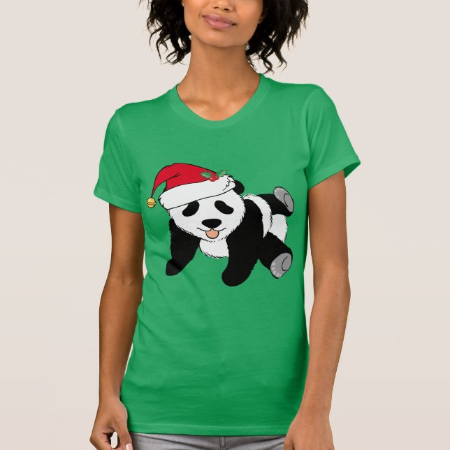 Weihnachtsbär in der Weihnachtsmannmütze T-Shirt (Vorderseite)