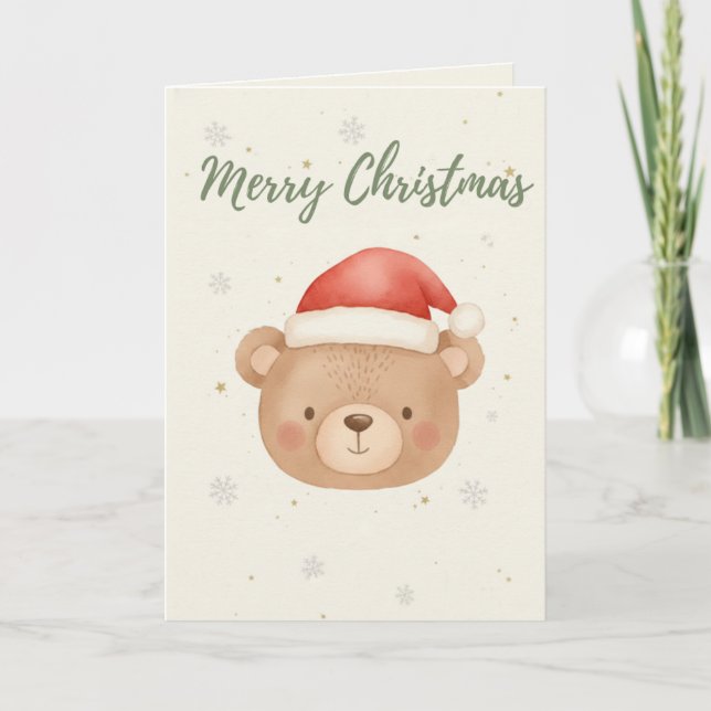Weihnachtsbär Karte (Vorderseite)
