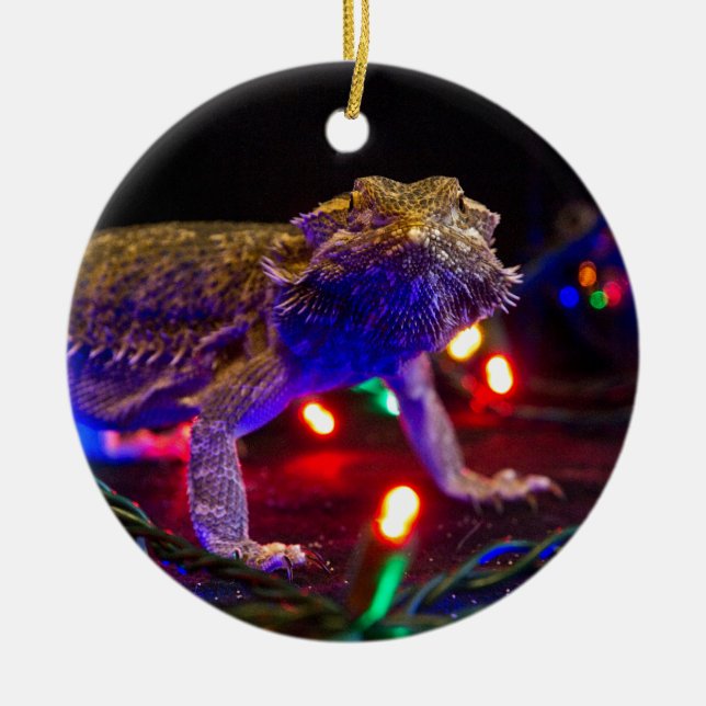 Weihnachtsbär Keramik Ornament (Vorne)