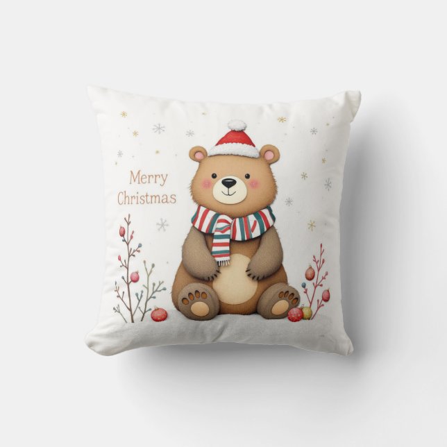 Weihnachtsbär Kissen (Vorderseite)