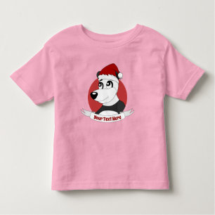 Weihnachtsbär mit niedlichen Panda-Kindermädchen Kleinkind T-shirt