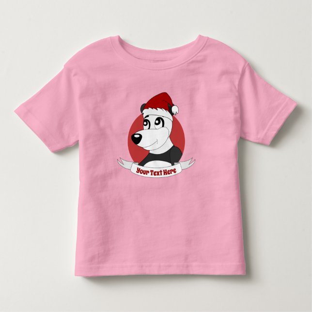 Weihnachtsbär mit niedlichen Panda-Kindermädchen Kleinkind T-shirt (Vorderseite)