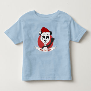 Weihnachtsbär mit niedlichen Panda-Kindermädchen Kleinkind T-shirt