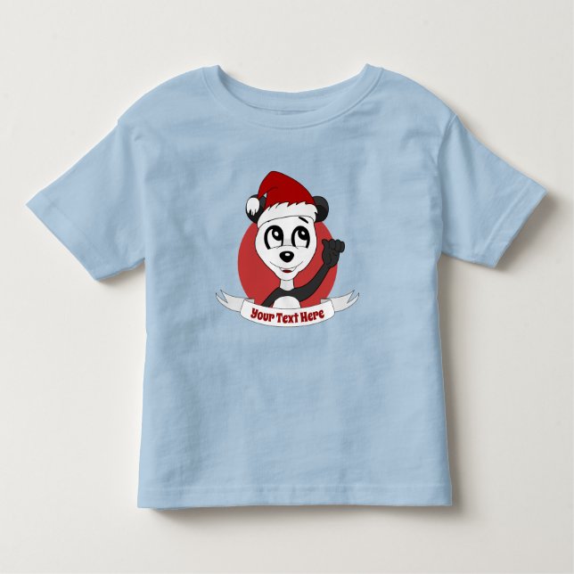 Weihnachtsbär mit niedlichen Panda-Kindermädchen Kleinkind T-shirt (Vorderseite)