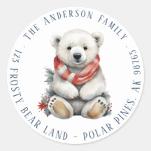 Weihnachtsbär mit Red Scarf Rücksendeadresse