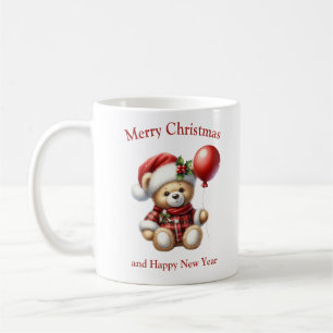 Weihnachtsbär mit Rotballon Mistletoe Kaffeetasse