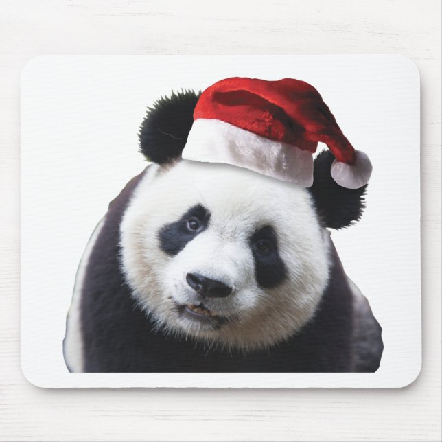 Weihnachtsbär mit Weihnachtsmannmütze Mousepad (Vorne)