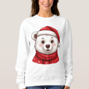 Weihnachtsbär mit Weihnachtsmannmütze Sweatshirt