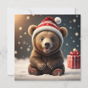 Weihnachtsbär niedliche Weihnachtskarte Feiertagskarte