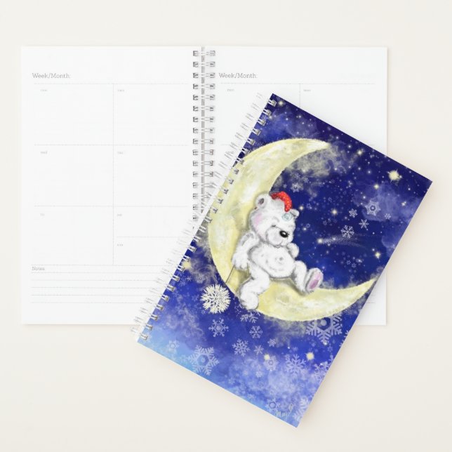 Weihnachtsbär schläft auf dem Mondplaner Planer (Anzeige)