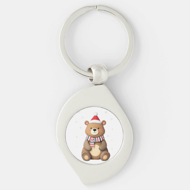 Weihnachtsbär Schlüsselanhänger (Vorderseite)