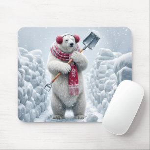 Weihnachtsbär Schneeschuh Mousepad