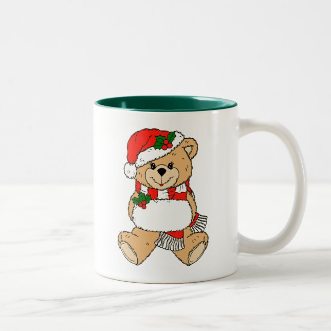 Weihnachtsbär-Tasse Zweifarbige Tasse (Rechts)