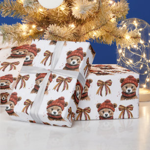Weihnachtsbär-Wrap-Papier im Winter Geschenkpapier