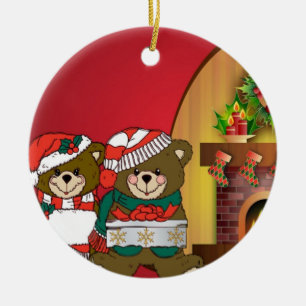 Weihnachtsbären Keramik Ornament