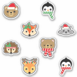 Weihnachtsbären Penguins Fox Racoon Lion Deer Aufkleber