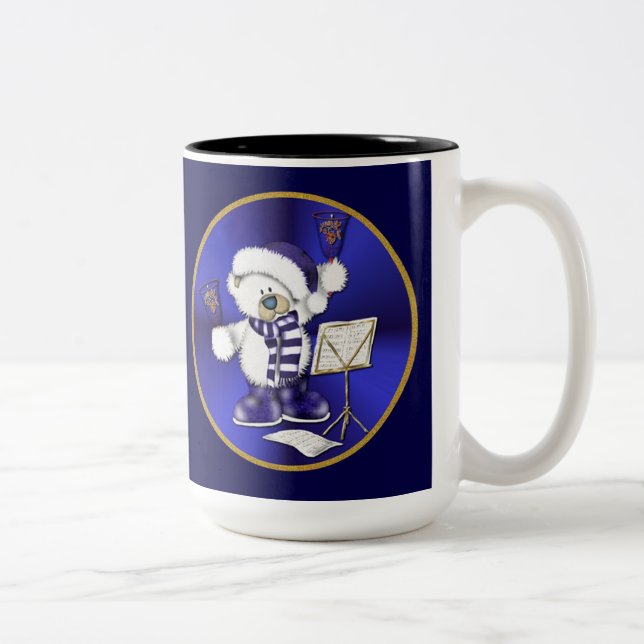 Weihnachtsbären-Tasse Zweifarbige Tasse (Rechts)