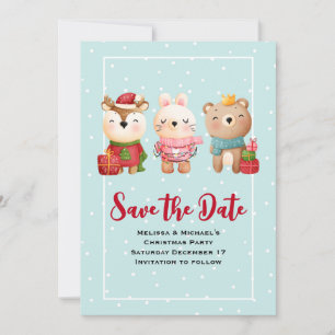 Weihnachtsbären und Kaninchen Save The Date