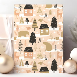 Weihnachtsbärendorf Feiertagskarte