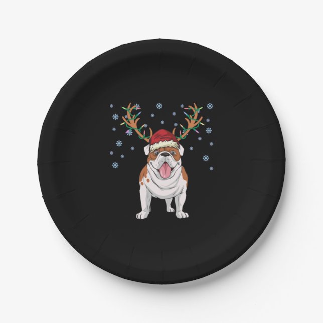 Weihnachtsbärenhund Pappteller (Vorderseite)