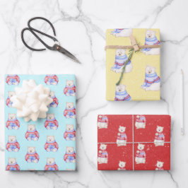 Weihnachtsbärenwrapping Paper Set Geschenkpapier Set