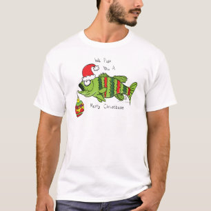 Weihnachtsbarsch Fischen Niedlicher Cartoon T-Shirt