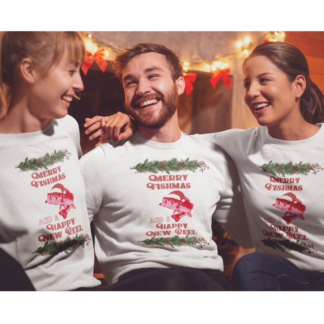Weihnachtsbarsch Fischen Party Sweatshirt (Von Creator hochgeladen)
