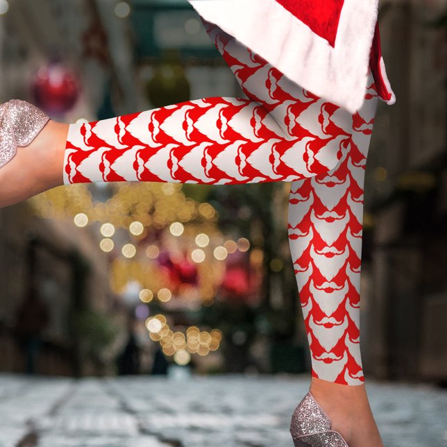 Weihnachtsbart gemusterte Weihnachtsfeste Leggings (Von Creator hochgeladen)