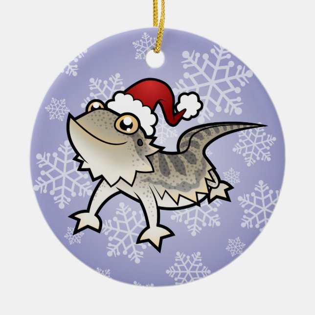 Weihnachtsbärtiger Drache/Rankins Drache Keramikornament (Vorne)