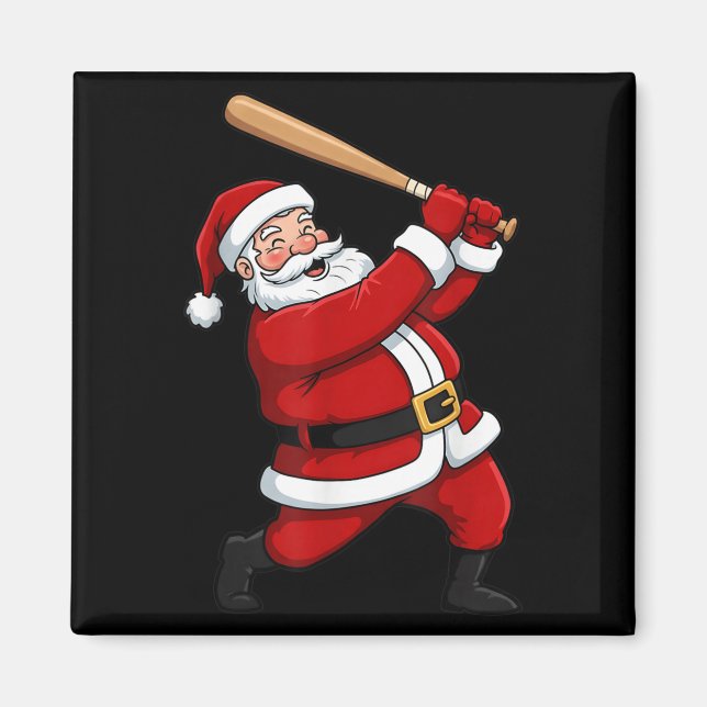 WeihnachtsBaseball Batter Weihnachtsfeier Weihnach Magnet (Vorne)