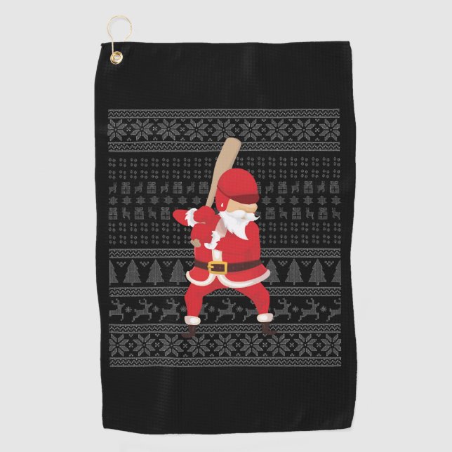 WeihnachtsBaseball Golfhandtuch (Vorderseite)