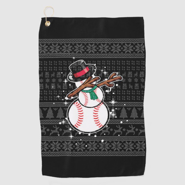 WeihnachtsBaseball Golfhandtuch (Vorderseite)