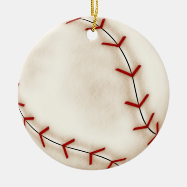 Weihnachtsbaseball Keramikornament (Vorne)