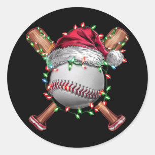 Weihnachtsbaseball Santa Sport Xmas Ferien Runder Aufkleber