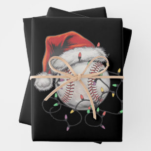 WeihnachtsBaseball-Spieler Geschenkpapier Set