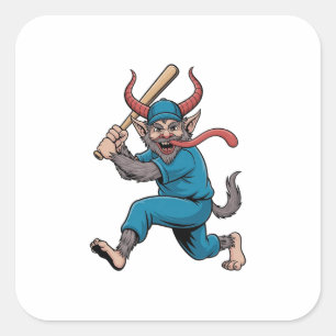 WeihnachtsBaseball-Spieler Quadratischer Aufkleber