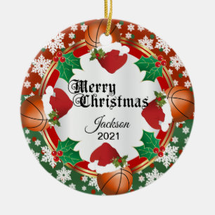 Weihnachtsbasketball-Entwurf Keramik Ornament
