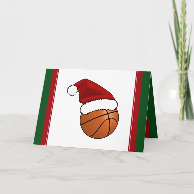 Weihnachtsbasketball Feiertagskarte (Vorderseite)