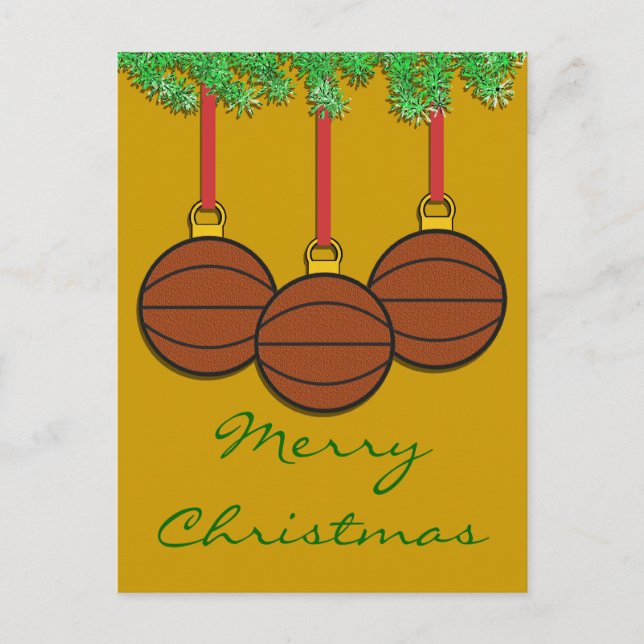 Weihnachtsbasketball Postkarte (Vorderseite)