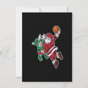 Weihnachtsbasketball-Spieler Santa Claus Dunk Einladung
