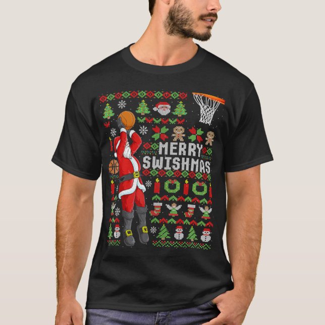 Weihnachtsbasketball-Spieler - Slam Dunk Ugly T-Shirt (Vorderseite)