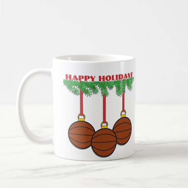 Weihnachtsbasketball-Tasse Tasse (Links)