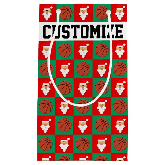 Weihnachtsbasketball und Name des benutzerdefinier Kleine Geschenktüte (Vorderseite)