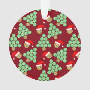 Weihnachtsbasketball Weihnachtsmannmützen Ornament