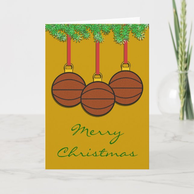 Weihnachtsbasketballkarte Feiertagskarte (Vorderseite)
